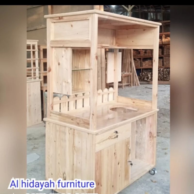 GEROBAK BAKSO / GEROBAK MIE AYAM KAYU JATI BELANDA