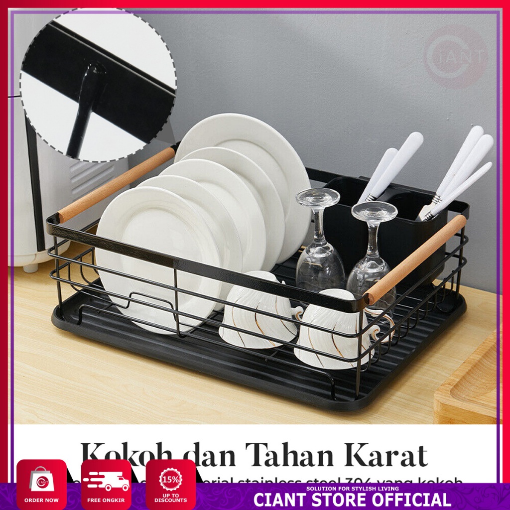 RAK ORGANIZER CUCI PIRING WASTAFEL TATAKAN AIR GAGANG TEMPAT SENDOK