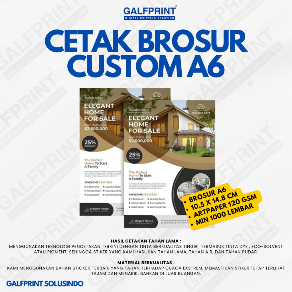 

GALFPRINT JASA CETAK BROSUR CUSTOM A6 ( MIN ORDER 1000 PCS )