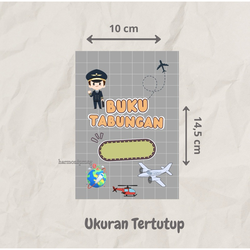 

Buku Tabungan ABU PILOT lucu, buku tabungan aestetich, buku tabungan custom