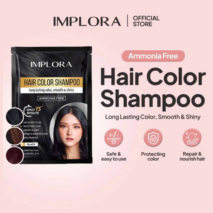 IMPLORA HAIR COLOR SHAMPOO/SAMPO UBAN/PEWARNA RAMBUT IMPLORA