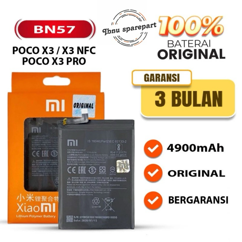 BATERAI BATRE POCO X3 / POCO X3 NFC / POCO X3 PRO BN57 ORIGINAL