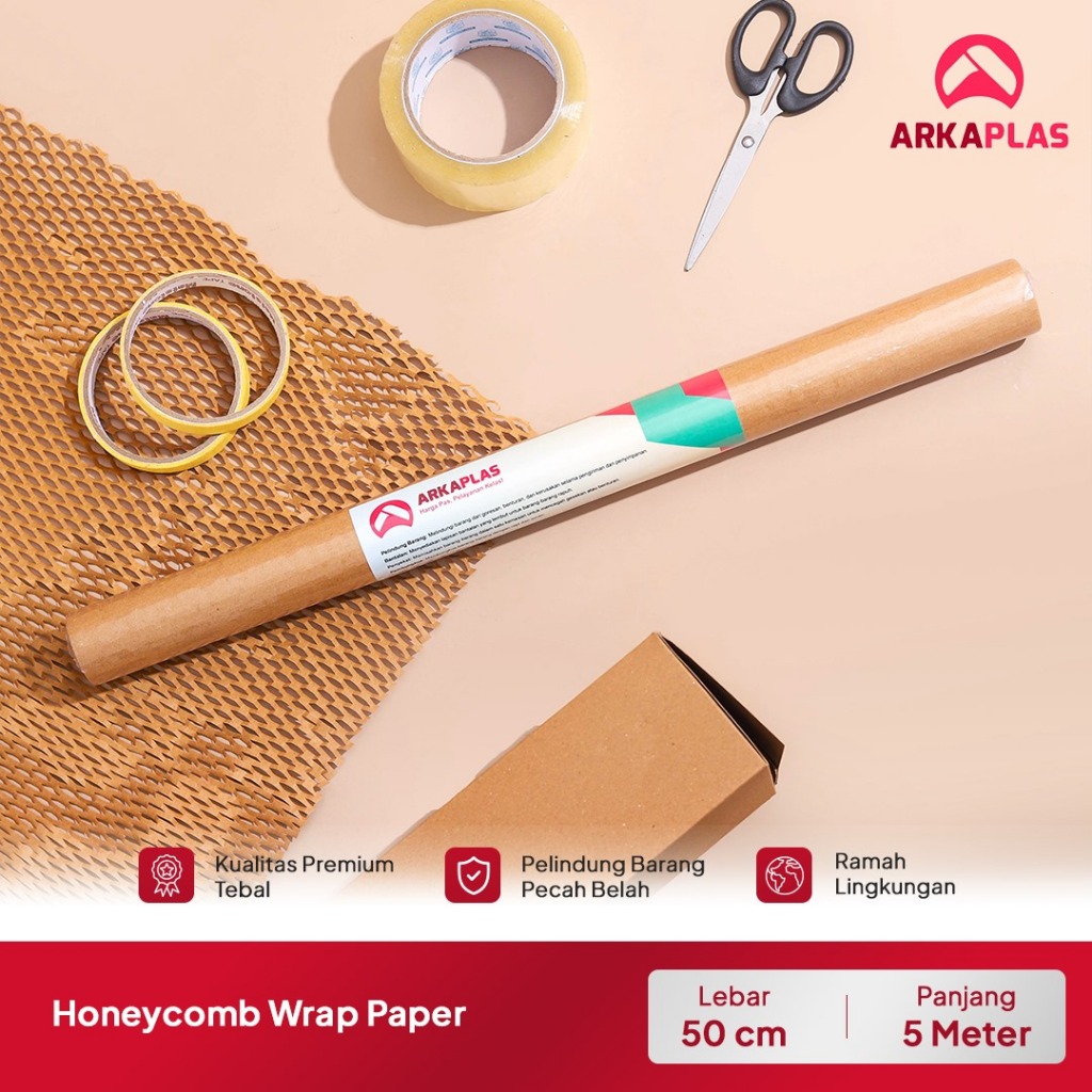 

ARKAPLAS Honeycomb Paper Hexa Wrap Eco Friendly Ukuran Lengkap 1m & 5m