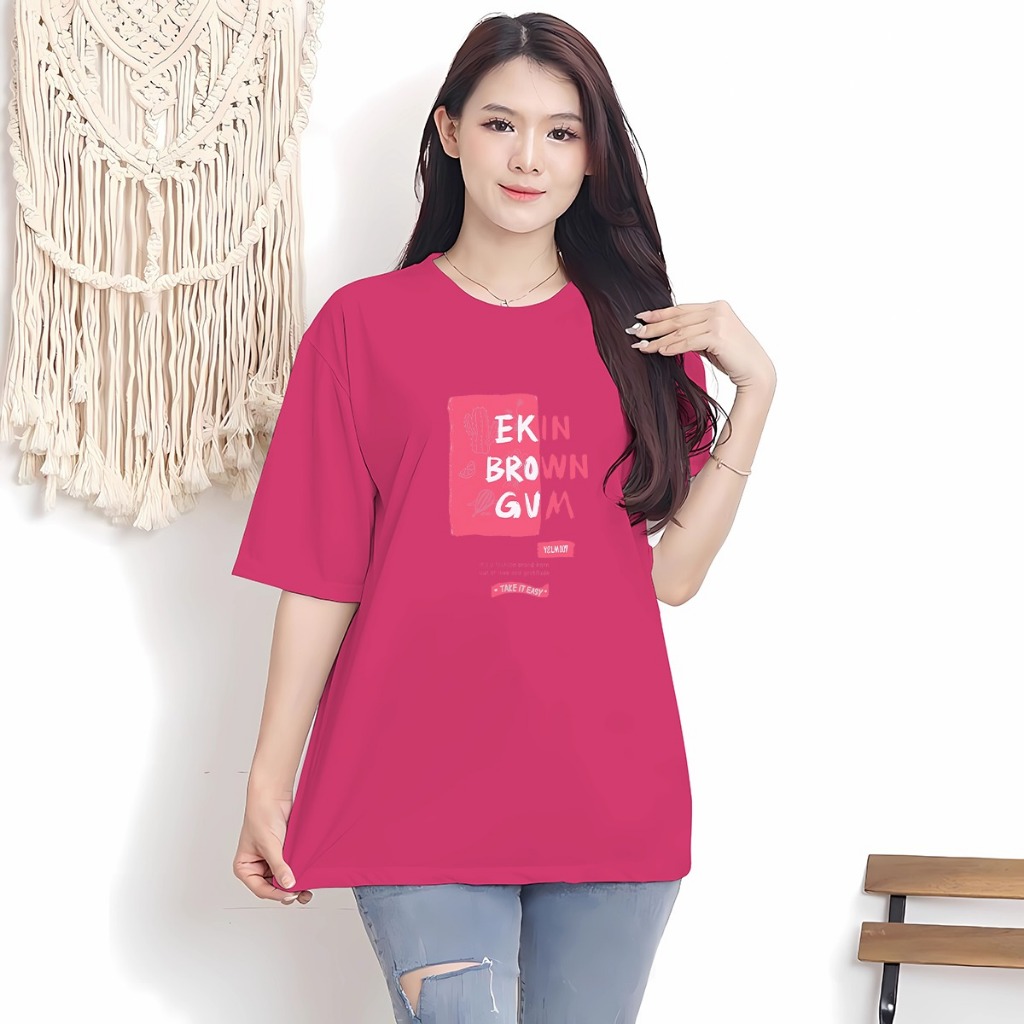 Kaos Oversize Wanita Lengan Pendek/Kaos Streetwear Oversize/Baju Kaos Distro OOTD KEREN
