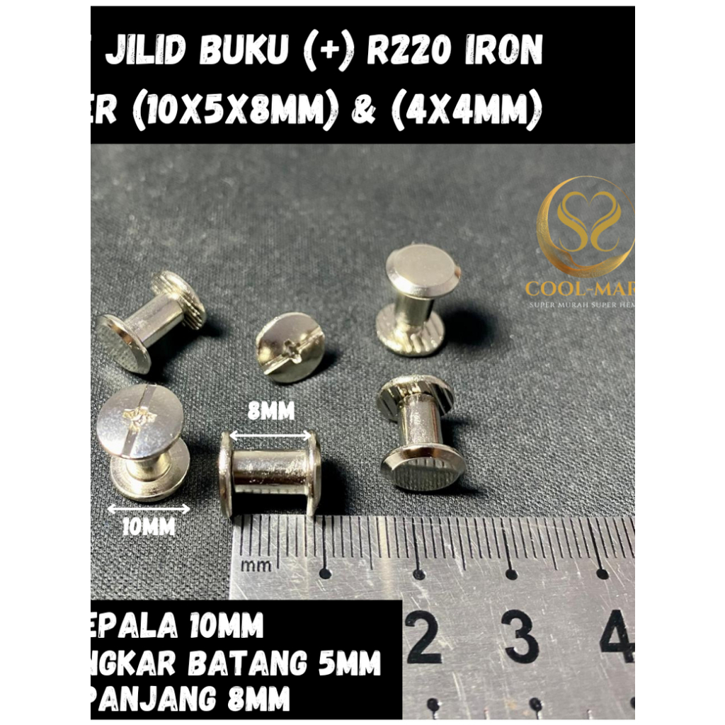 BAUT JILID BUKU (+) R220 IRON SILVER (10X5X8MM) & (4X4MM)