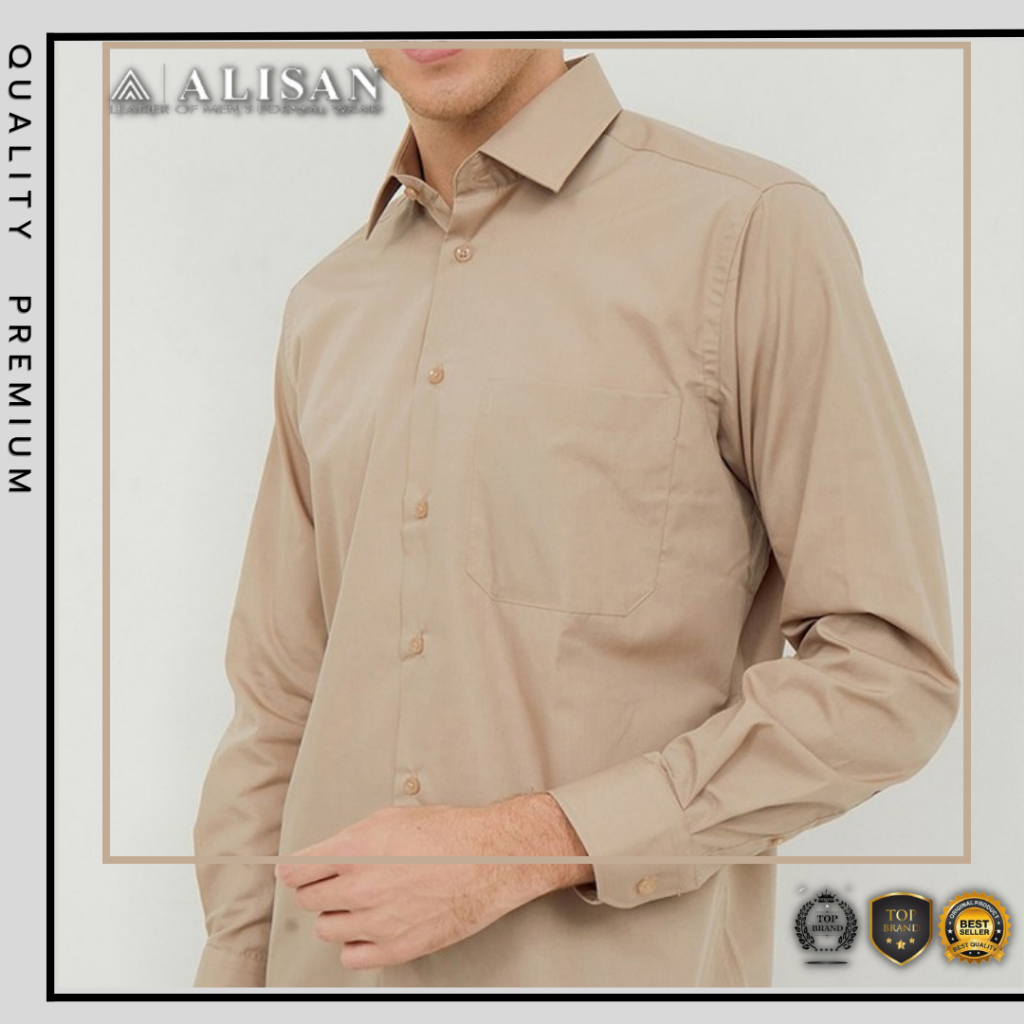 IK KEMEJA ALISAN SLIMFIT, KEMEJA PRIA ALISAN SLIMFIT POLOS PANJANG