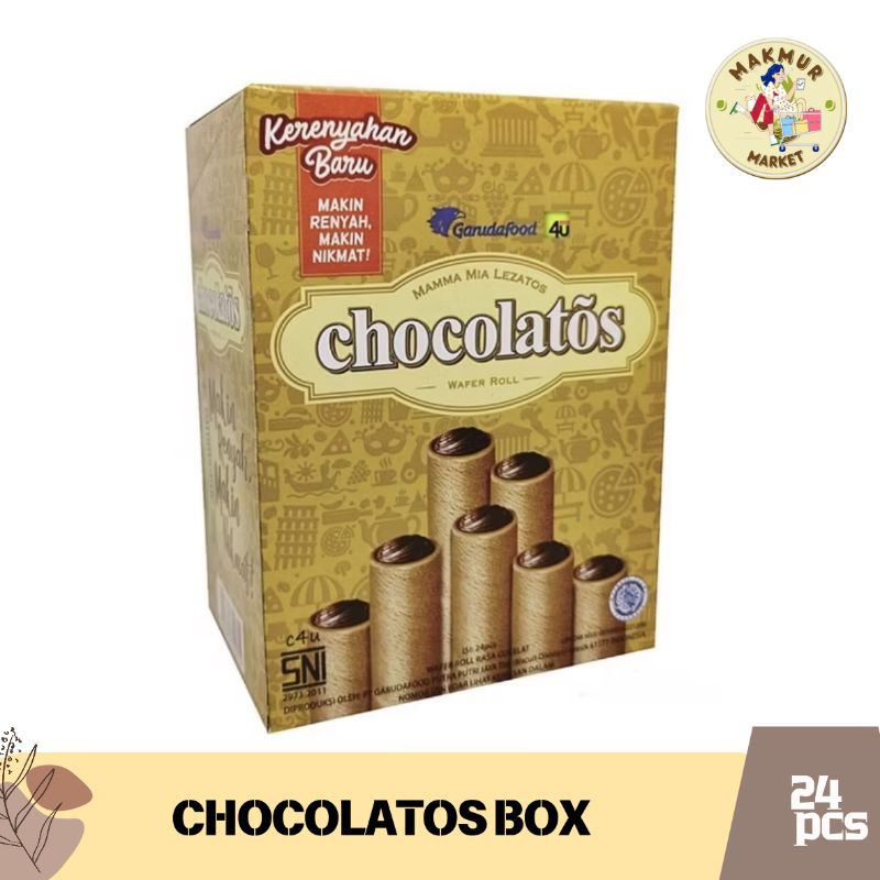 

Chocolatos Wafer Roll 8.5gr - 1 box isi 24pcs