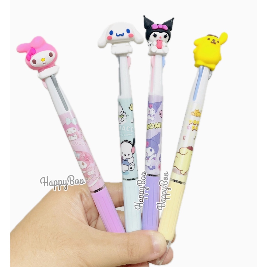 

pen 3 warna sanrio pulpen kuromi cinnamoroll pompom purin 3 warna pen warna