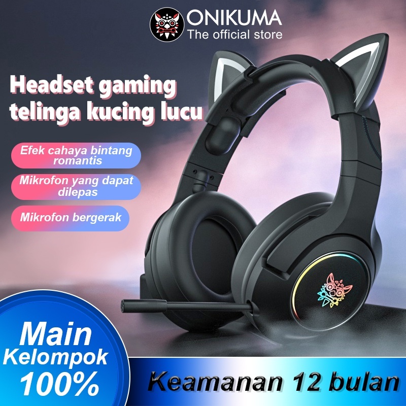 ONIKUMA K9 Telpon permainan profesional pendengaran RGB keren telpon pendengaran musik yang cocok un