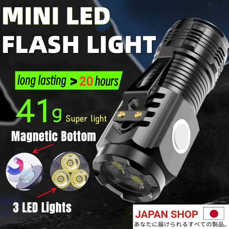 Senter Mini LED 3 Mata / Senter Mini Anti Air Super Terang / Senter Mini Rechargeable