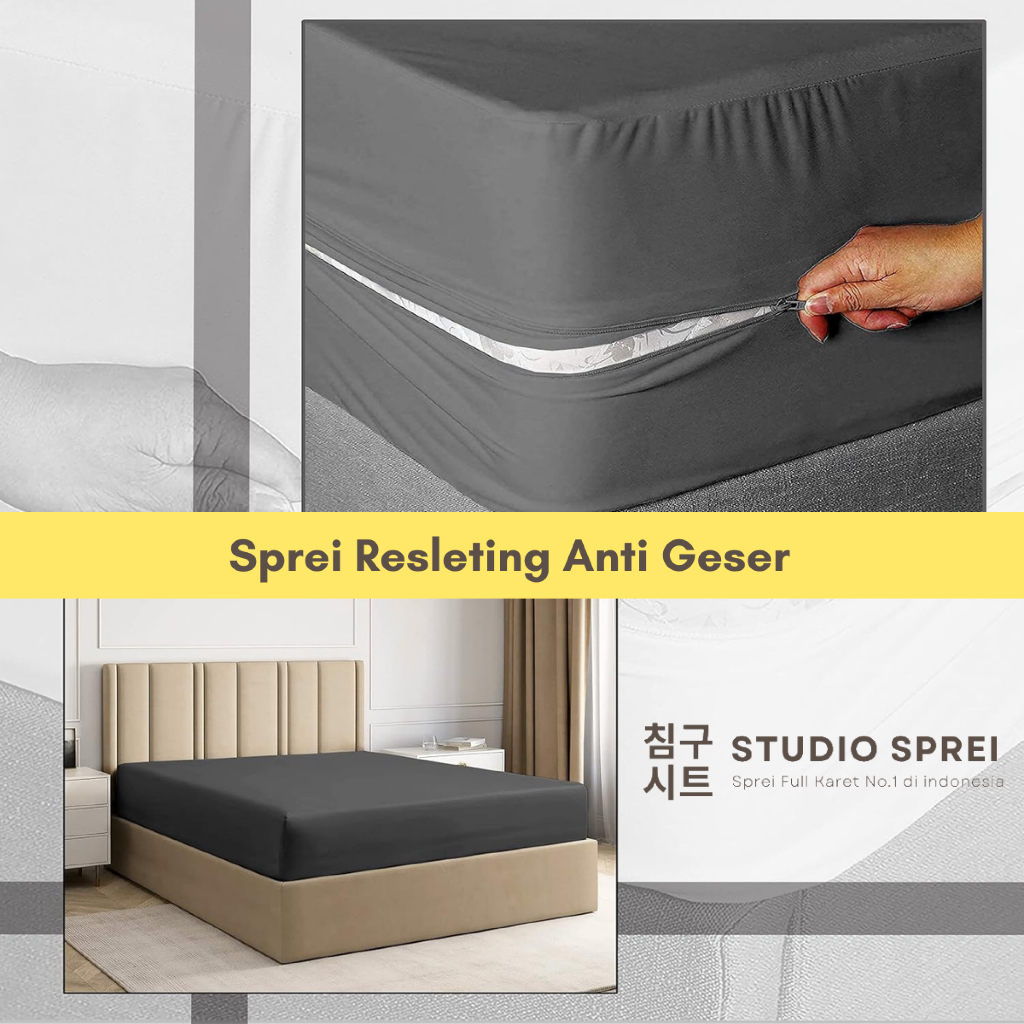 Sprei Resleting Tinggi 30,40 Sprei 160x200 |180x200 |200x200 Sarung Kasur Seprai
