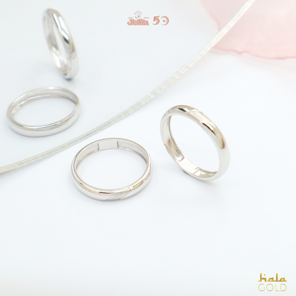 Cincin WG Hala Wedding Ring Collection - RI230282 variasi doff HalaGOLD755 18K