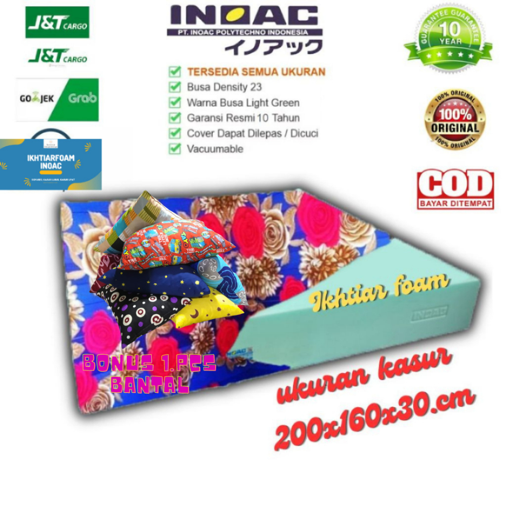 Inoac Kasur Busa No 2 Tebal 30 cm 200x160x30 cm Garansi 10 Tahun Anti Kempes Kasur inoac asli