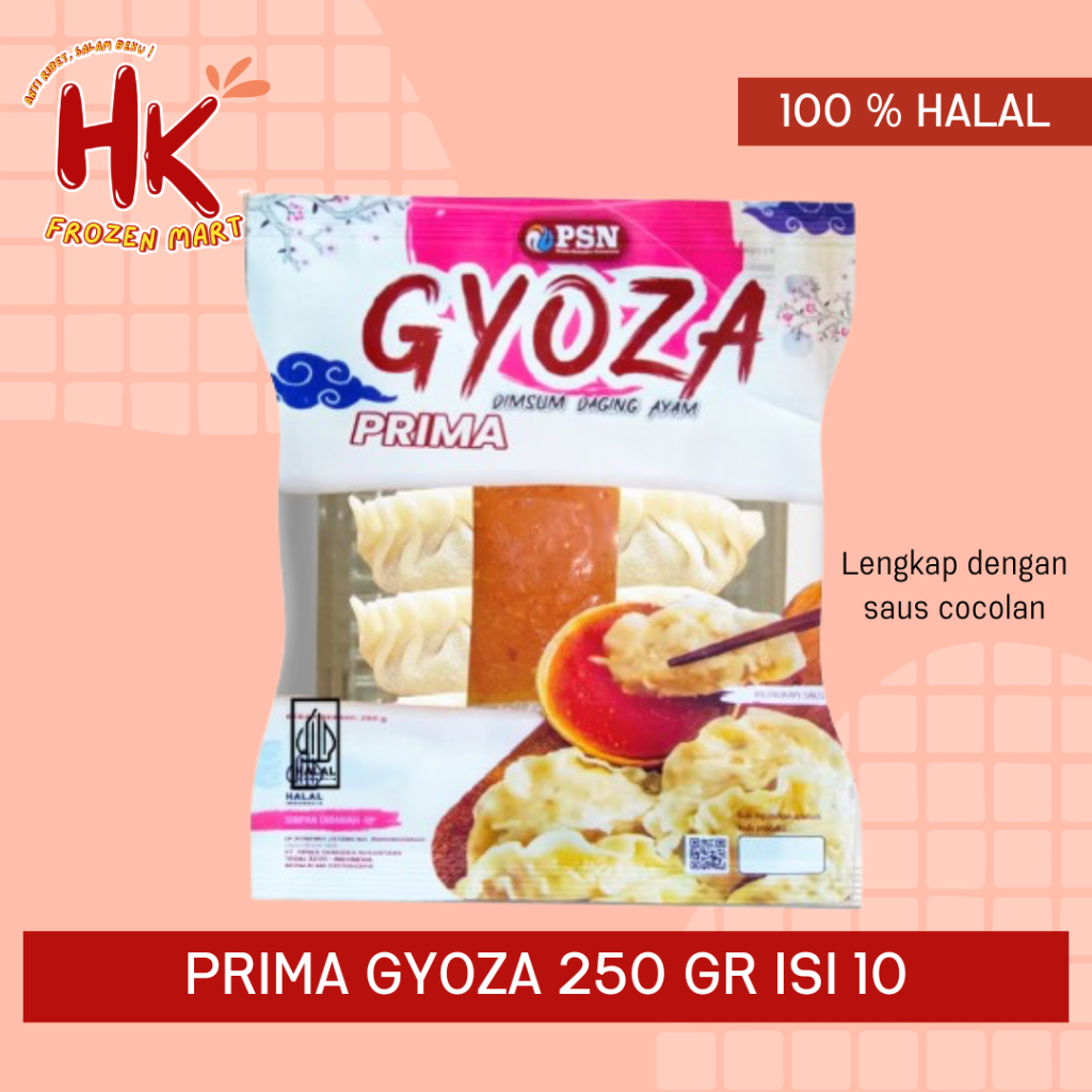 

Prima Gyoza 250gr isi 10 pcs | dimsum ayam lengkap dengan saus cocolan HK Frozen MART