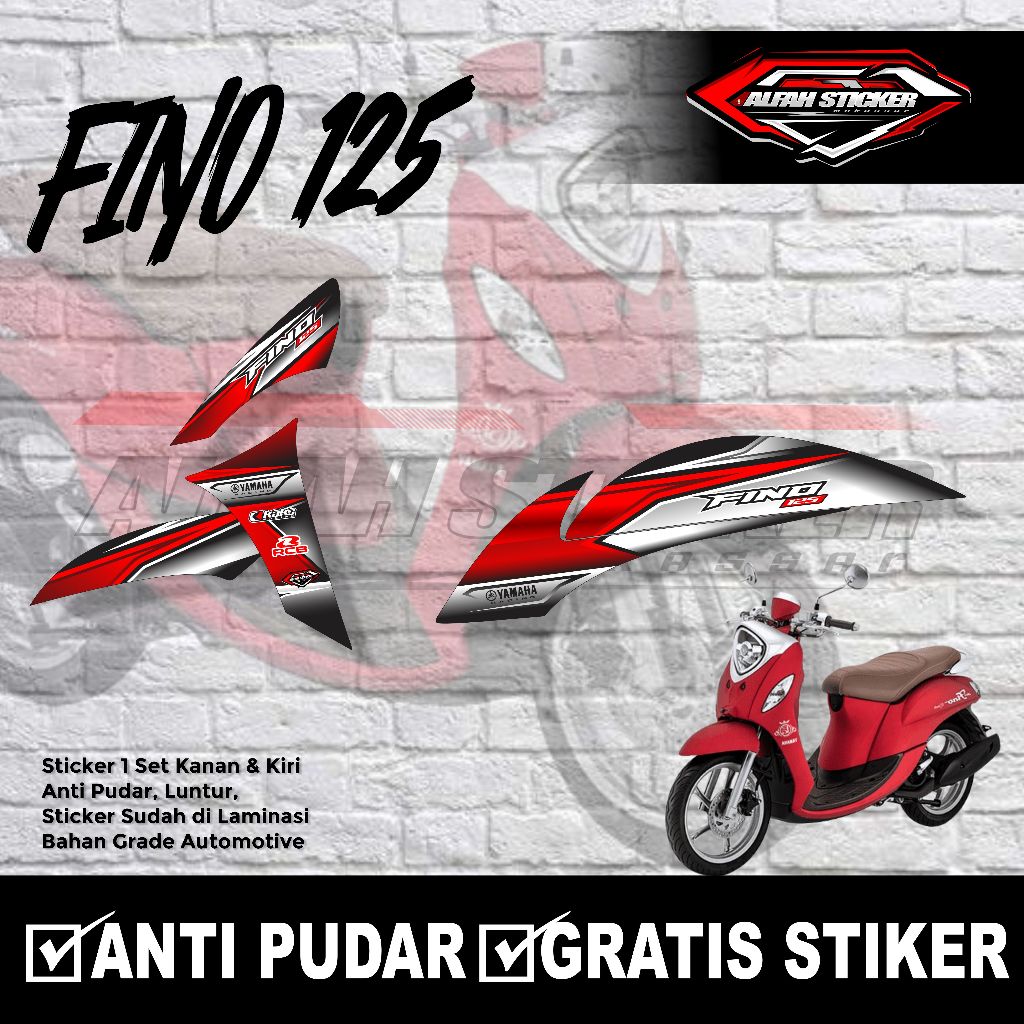 FN - Striping Fino - Sticker motor variasi motor Fino 125 motif Yamaha Racing stiker motor semi full