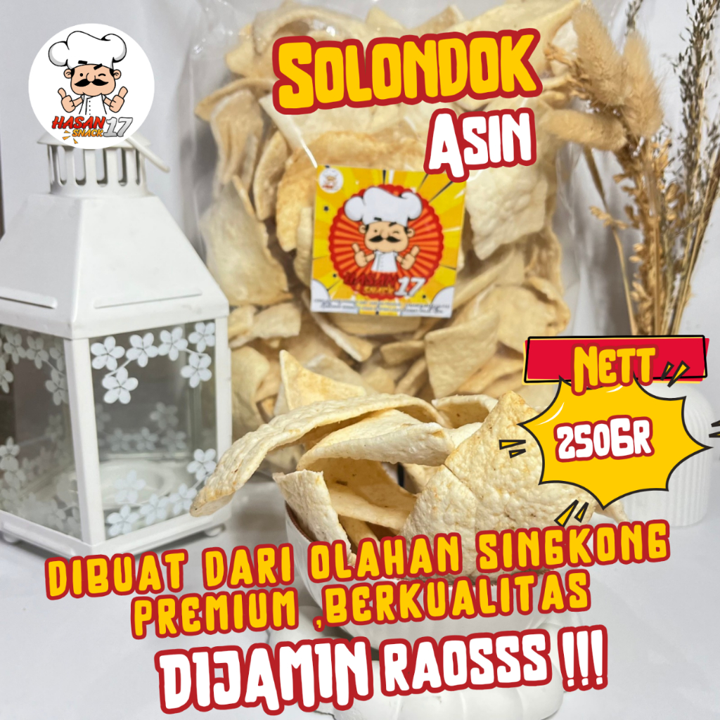 

SOLONDOK ASIN 250 GRAM / GRATIS ONGKIR BISA COD/ SUPER RENYAH KRIUK ENAK LEZAT / CEMILAN SNACK / MAKANAN RINGAN / HASAN SNACK 17