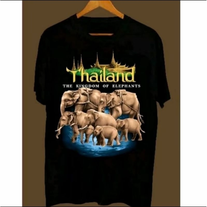 KAOS KHAS OLEH OLEH THAILAND ELEPHANTS