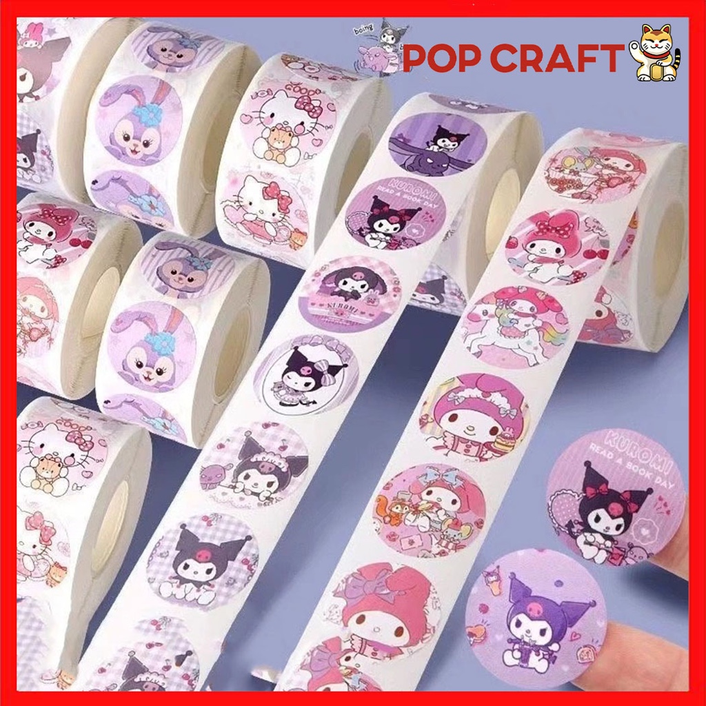 

PC Label Stiker Roll 500 Lembar Karakter Sticker Roll Buat Tempel DIY Packaging Kotak Makan Souvenir