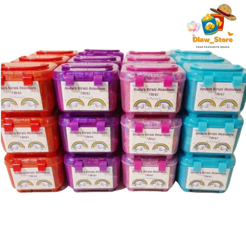 

RB Paket Snack Ulang Tahun Anak Box Container / Goodie bag Anak Hampers Premium