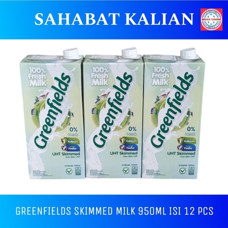 

GREENFIELDS SKIMMED 950ML 1 KARTON ISI 12PCS