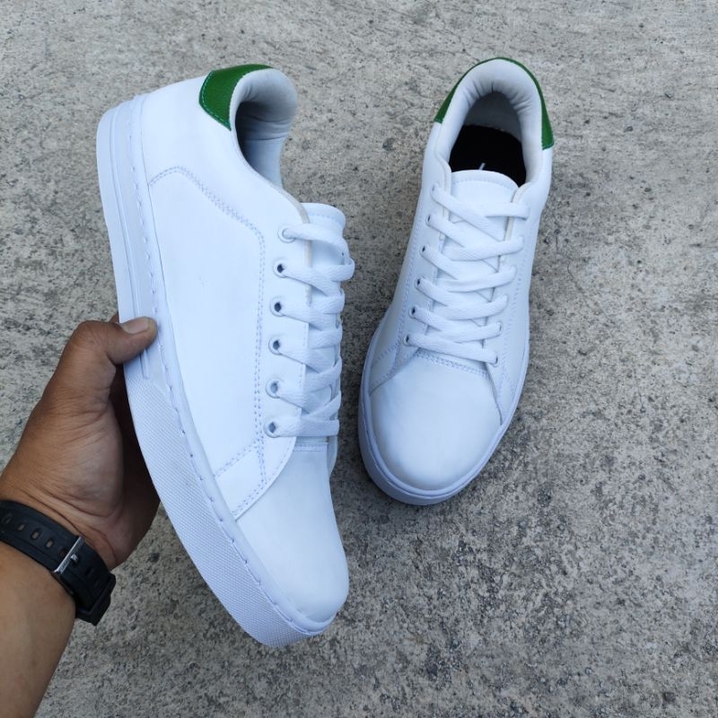 SEPATU SNEAKERS PRIA UKURAN JUMBO BIG SIZE 45 46 47 PUTIH HIJAU TERLARIS