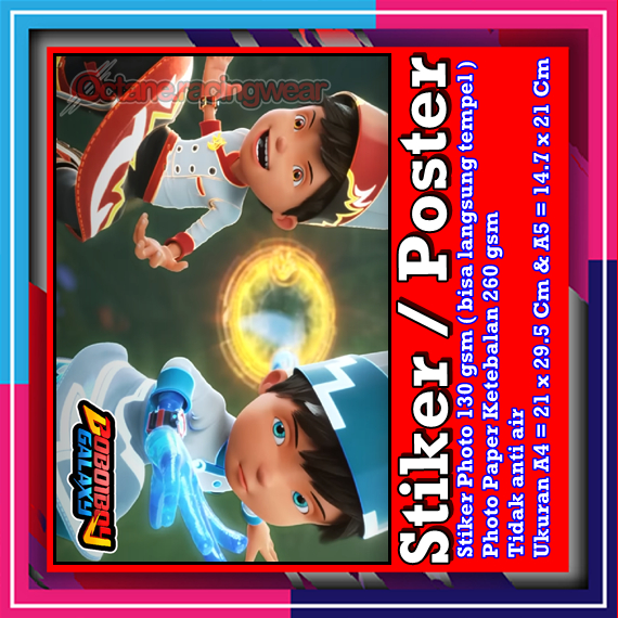 Sticker Poster boboiboy galaxy boboi boy stiker Vynil lukisan Hiasan Dinding Kamar Bag-2