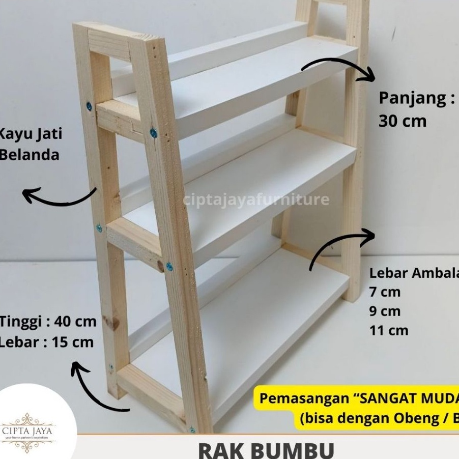 SPESIAL PROMO Rak Kayu Bumbu Dapur Dinding Tempel Aesthetic Jati Belanda Storage Warung Sembako Jual