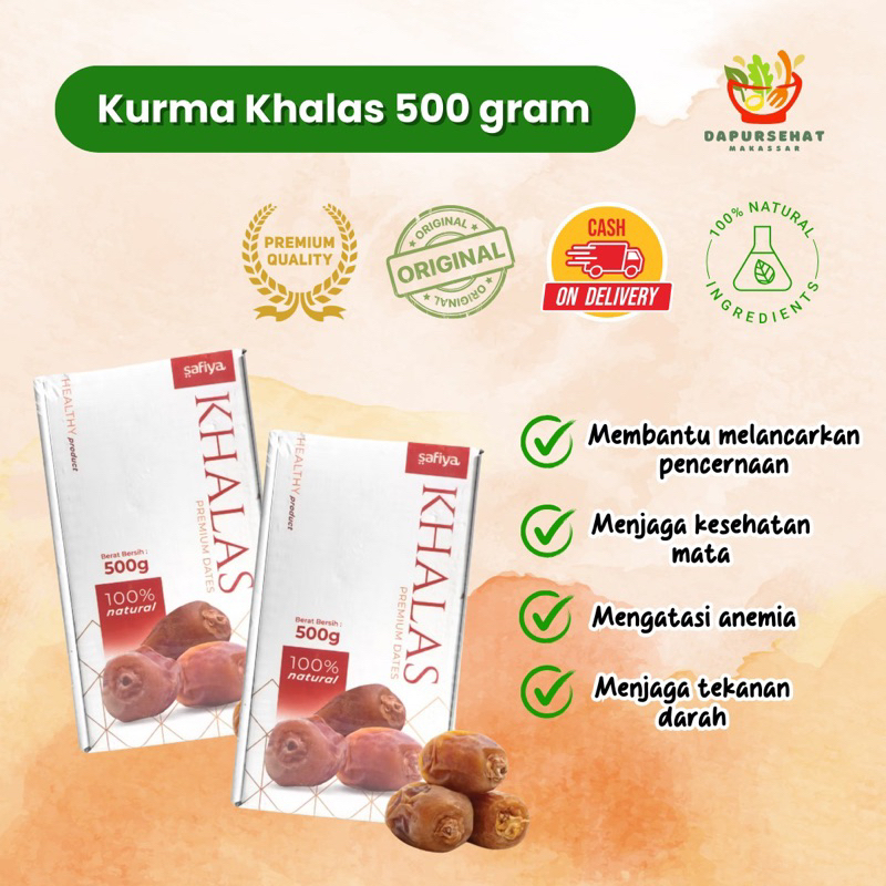 

Bisa COD Kurma Khalas Saad kemasan premium 500 gram Kurma Kholas khalas Premium Legit Safiya box cantik untuk souvenir isian parsel ready Makassar