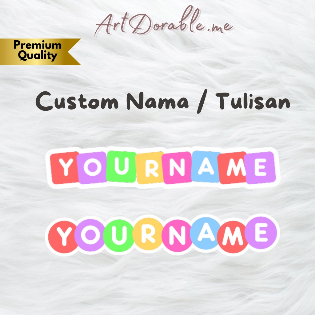 

Sticker Custom Nama Waterproof Premium / stiker label nama anak waterproof anti air