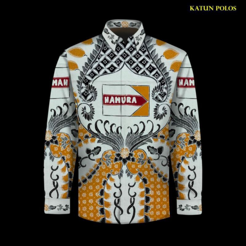 kain batik tulis pria bahan katun motif partai hanura pan golkar demokrat. ban