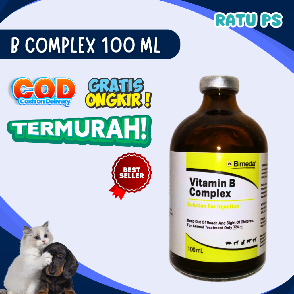 B Compleks 100 ml Injeksi Bimeda - Vitamin B Komplek - Veta B Plex Injeksi - Veta B Plex - B Complex