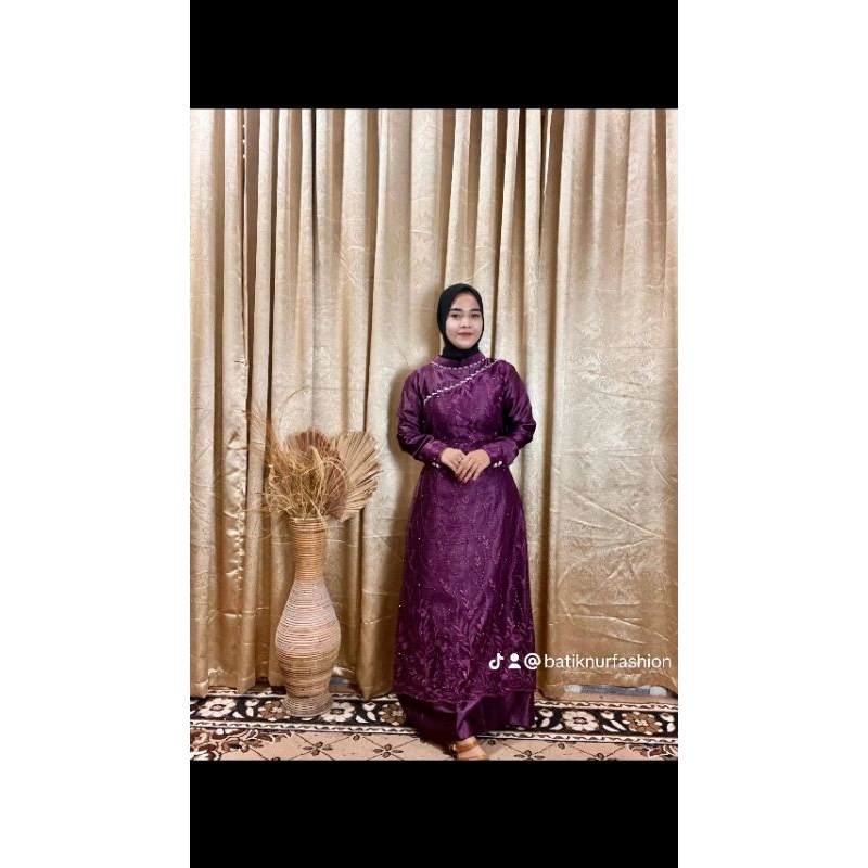 NABILLA DRESS BRUKAT BURGANDY UNGU //OOTD //BRIDESMAID //KONDANGAN MEWAH //BAJU PESTA