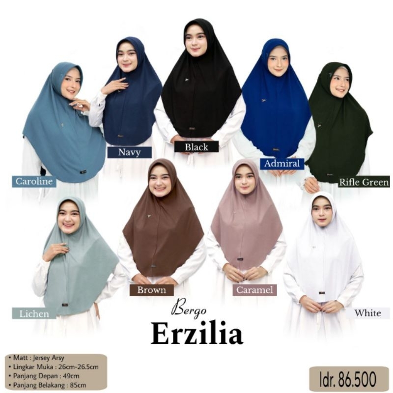 BERGO ERZILIA BY YESSANA // JILBAB INSTAN JUMBO BAHAN JERSEY PREMIUM