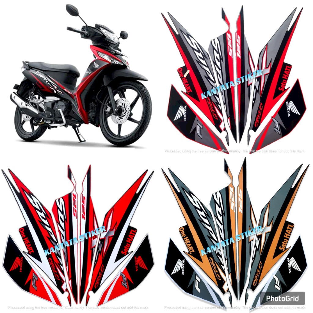STIKER STRIPING LIS LES BODY MOTOR HONDA SUPRA X 125 FI 2016 STANDAR FULL SET