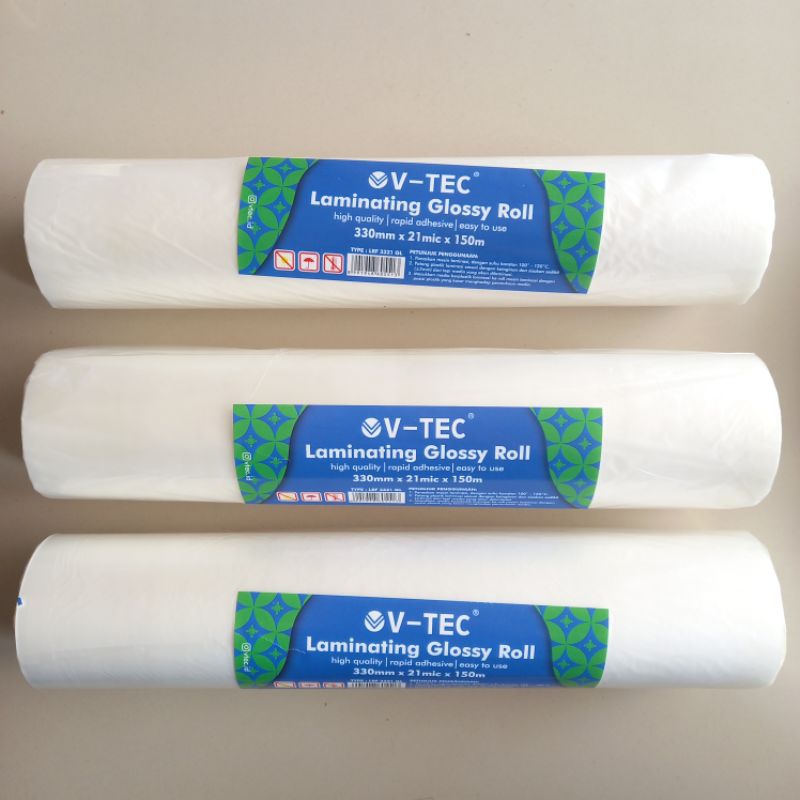 

Plastik Laminating Laminating Glossy Roll V-TEC LRF 3321 ( Rol ) [ Original ] JunDW