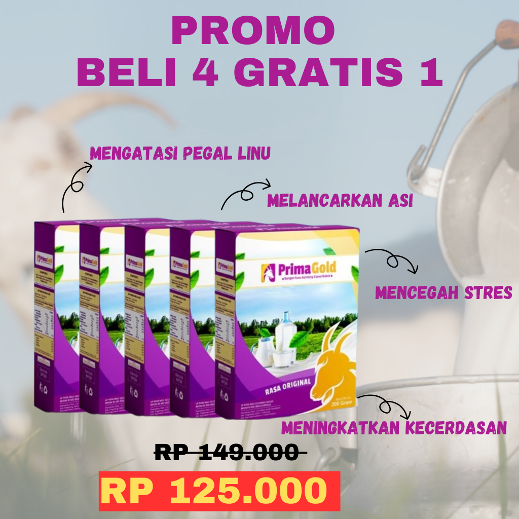 

5 BOX Primagold Susu Kambing Etawa Susu Bubuk Membantu Menguatkan Tulang Gigi Mencegah Kerapuhan Tulang Osteoporosis