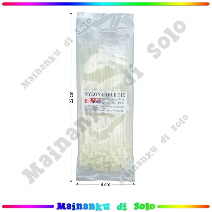 

[Mainanku] Kabel Ties 2,5x150 mm 100 Pcs Nylon Cable Tie