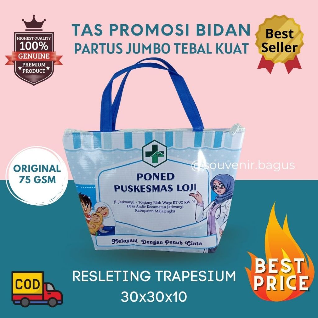 

Tas Partus lahiran Souvernir Bidan Goodie Bag custom Jumbo Bidan Kelahiran KIA antenatal care anc