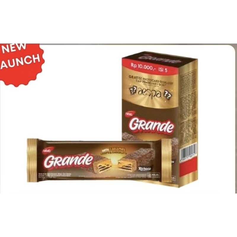 

Nabati Grande with caramel crispy & chocolate per box 110gr isi 5pcs