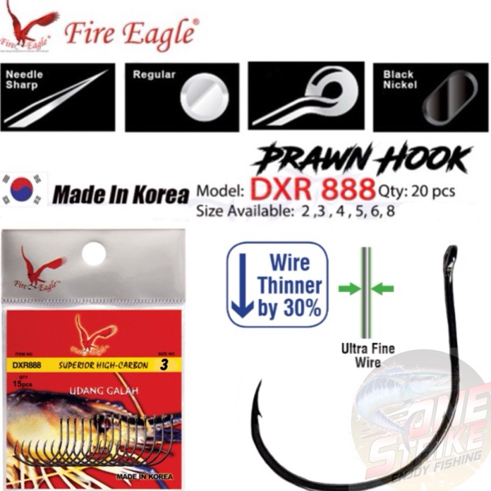 HJ6 MATA KAIL UDANG FIRE EAGLE DXR 888 NO 18 SEPIT MERAH UDANG GALAH