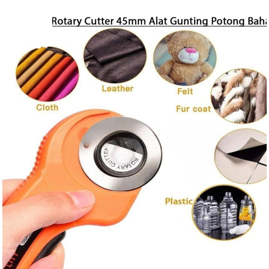 

Rotary Cutter 45mm / Alat Gunting Potong Bahan Kain / Refill Cutter