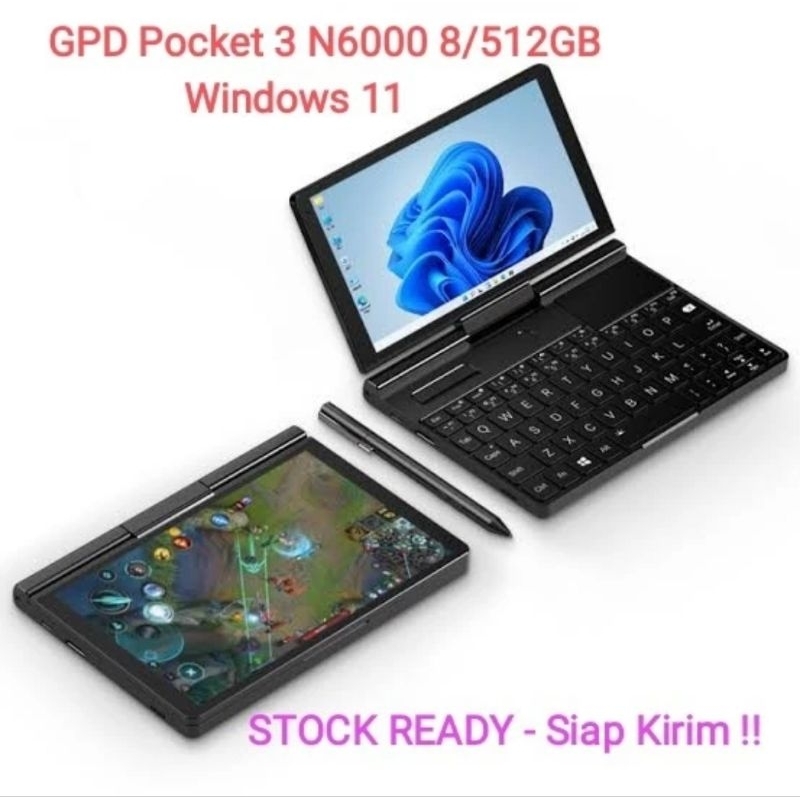 GPD POCKET 3 2022 N6000 8GB SSD 512GB Windows 11