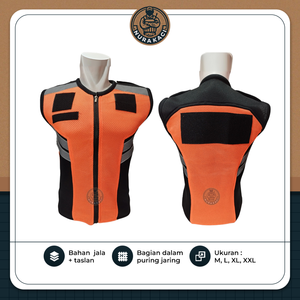 Rompi Safety Security Tebal Polos Vest Satpam Pria Kerja Proyek Lapangan Bandara Airport