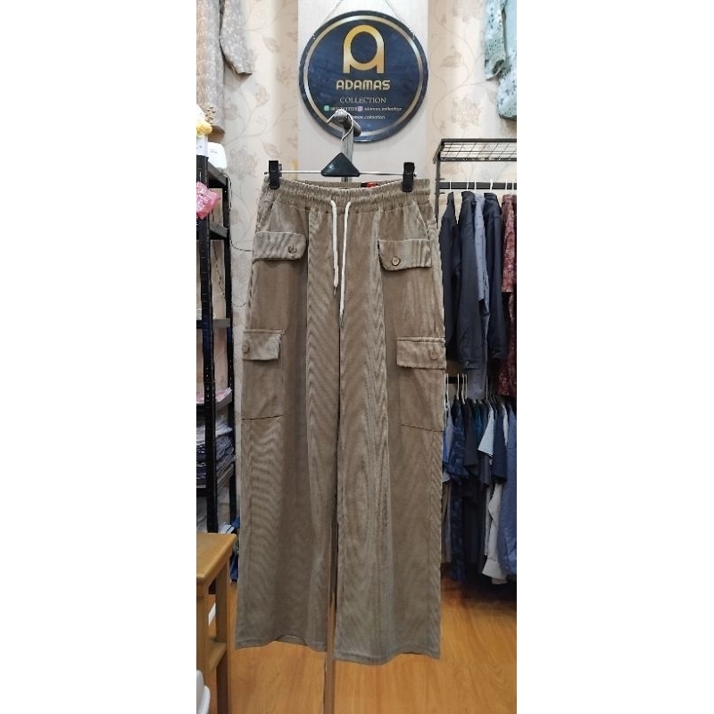 celana cargo cream wanita