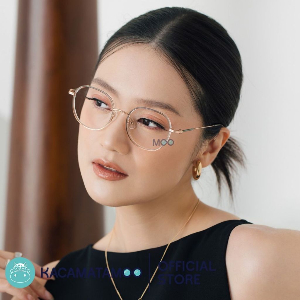 KACAMATAMOO Frame Kacamata Oval OV-T6179 Stylish, Ringan, Nyaman | Bisa Pasang Lensa Minus Silinder