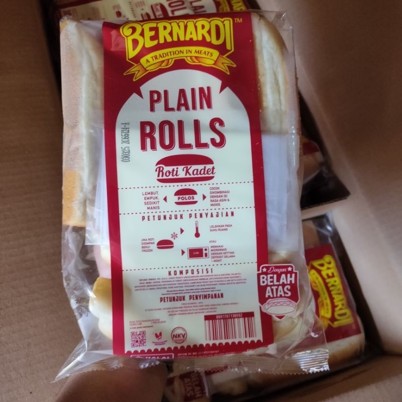 

bernardi roti hot dog hotdog plain rolls (roti kadet) isi 6 pcs