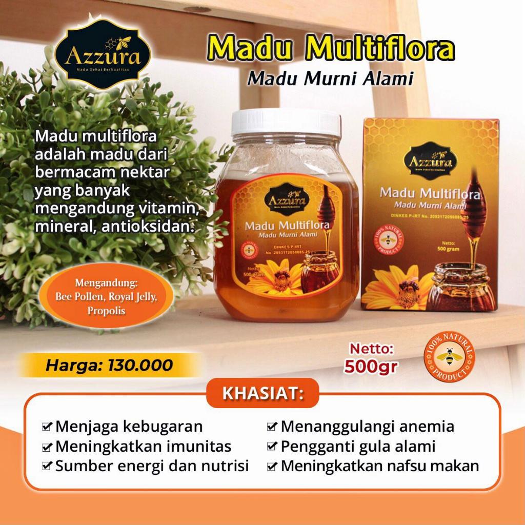 

MADU MULTIFLORA AZZURA 500 GRAM/MADU SERIBU BUNGA/MADU MURNI