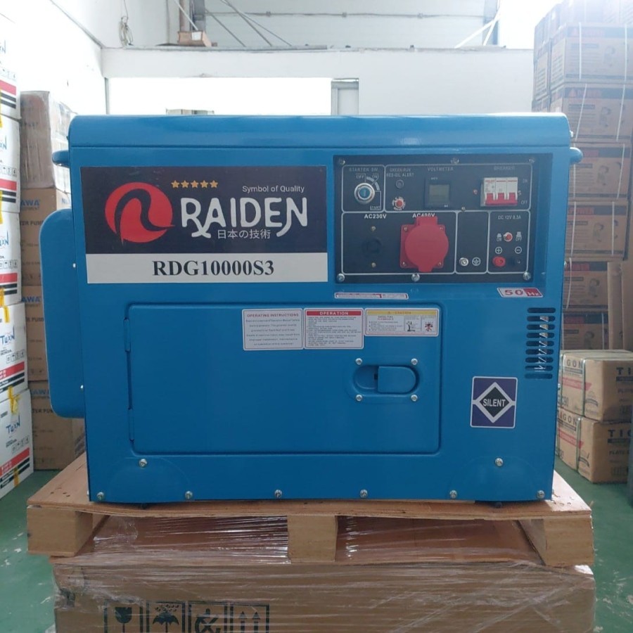 silent genset 10 kva 3 phase Raiden RDG10000