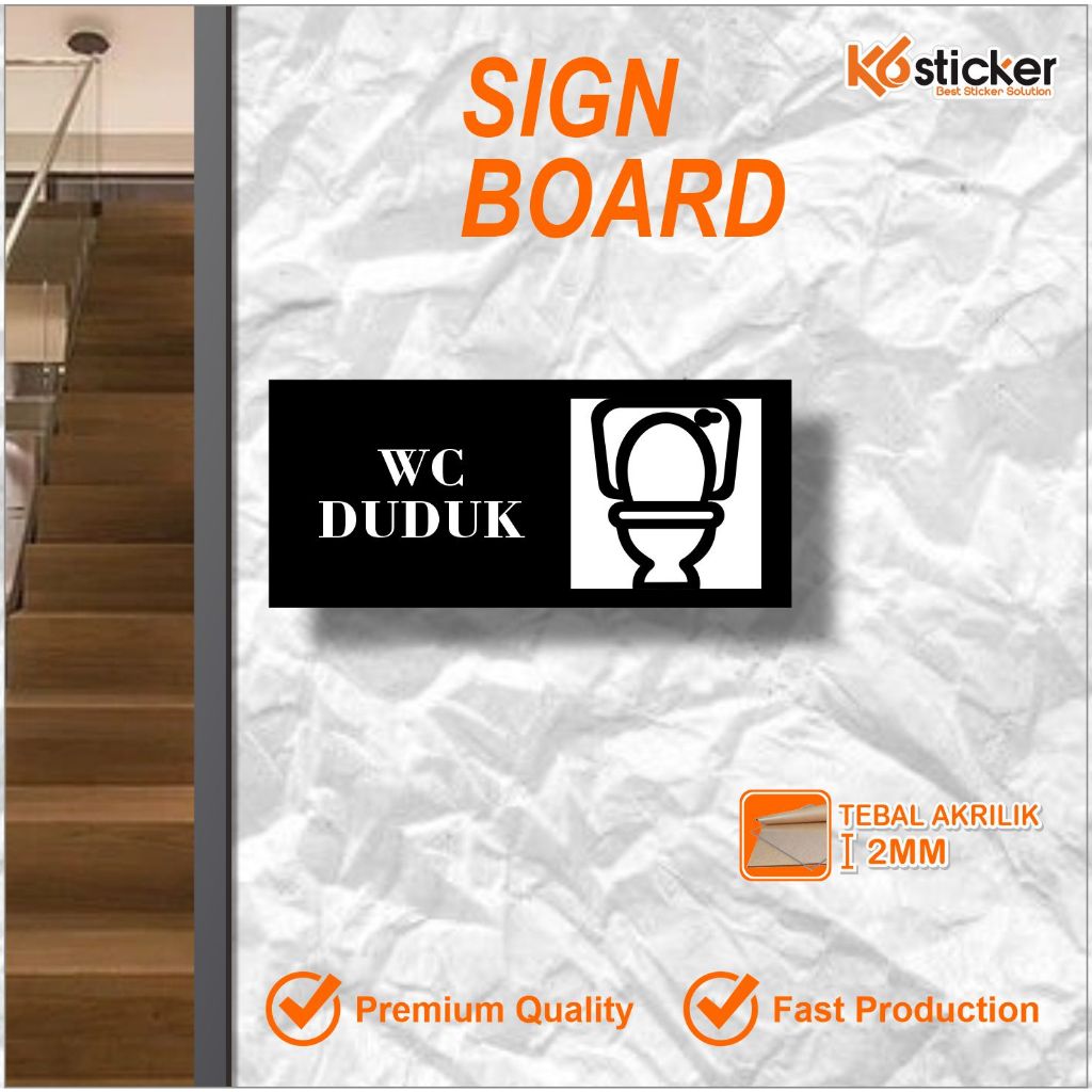 SIGN BOARD TEMPEL KEREN WC DUDUK