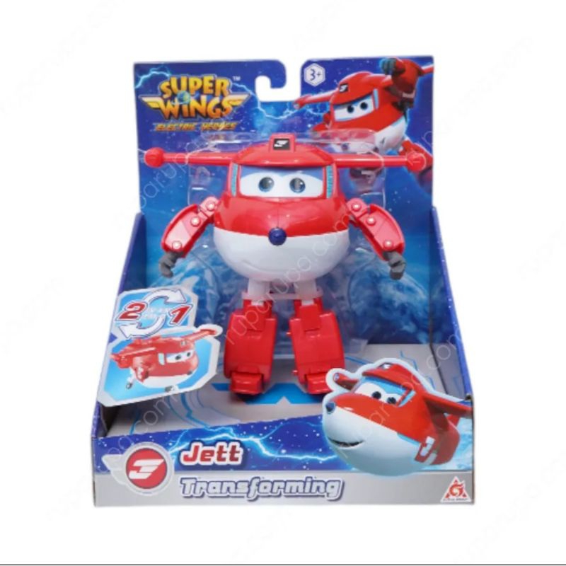 Mainan Robot Superwings Electric Vehicle Transforming Jett